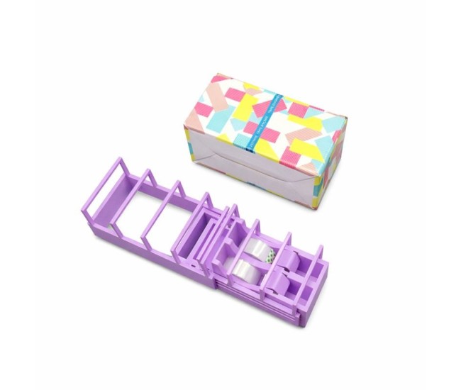 Dispenser de Banda Adeziva, Flippy, Suport pentru Banda Adeziva pentru Birou, Scoala, din Plastic, 15,5 x 7,7 x 7,4 cm, Violet