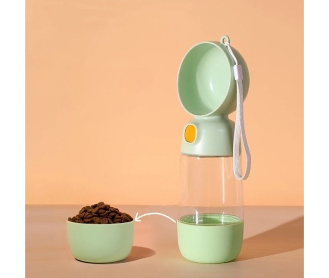 Sticla Animale, Flippy, Portabila, pentru Hrana si Apa, din ABS, 400 ml/182 ml, 25.5 x 8 x 9 cm, Verde Sticla Animale, Flippy, Portabila, pentru Hrana si Apa, din ABS, 400 ml/182 ml, 25.5 x 8 x 9 cm, Verde