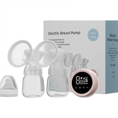 Pompa Electrica pentru Lapte, Flippy, cu Doua Parti, Roz Transparent Pompa Electrica pentru Lapte, Flippy, cu Doua Parti, Roz Transparent