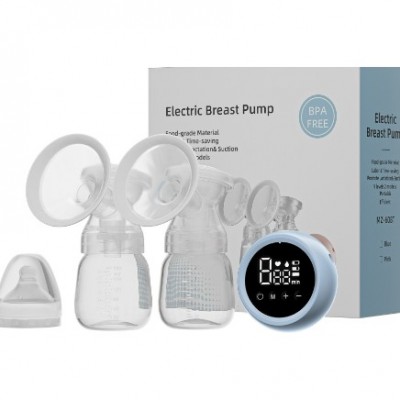 Pompa Electrica pentru Lapte, Flippy, cu Doua Parti, Albastru Transparent Pompa Electrica pentru Lapte, Flippy, cu Doua Parti, Albastru Transparent