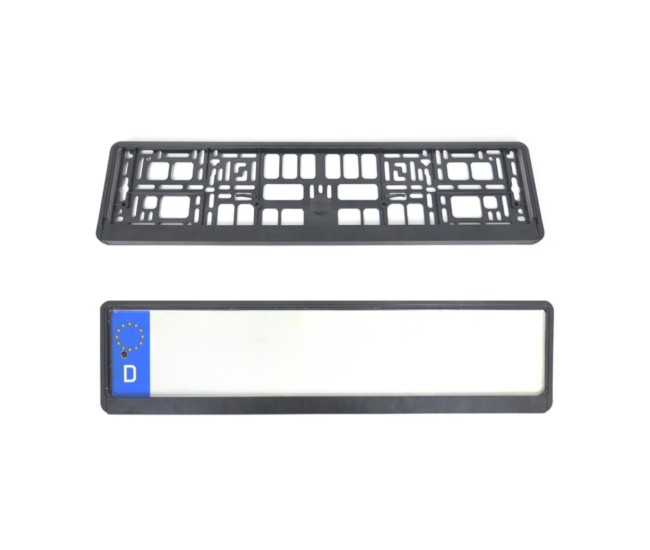 Suport Placute de Imatriculare, Flippy, Standard European XC-W341, din Plastic, Rama pentru Placute,  52.7 x 13 x 1.2 cm, Negru