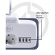 Adaptor Priza, Flippy, 6 in 1, 2 Prize Standard, 3 Porturi USB, 1 Port Tip C, Buton Oprire, 2500W, din PC, Alb Adaptor Priza, Flippy, 6 in 1, 2 Prize Standard, 3 Porturi USB, 1 Port Tip C, Buton Oprire, 2500W, din PC, Alb