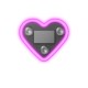 Lumina Auto Ambientala, Flippy, Model Inima, Incarcare Solara/USB, Afisaj Baterie, 9.7 x 8.4 x 1.6 cm, Roz