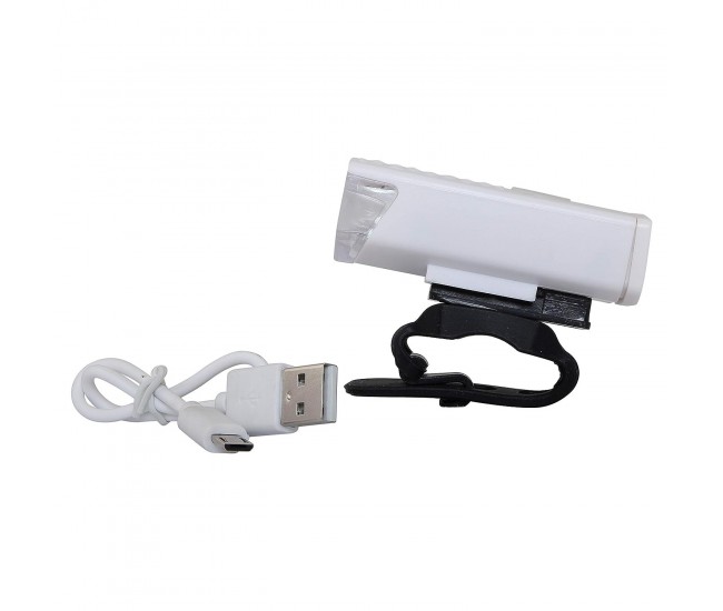 Far cu LED proiector pentru bicicleta\trotineta, Flippy, reincarcabil, cablu USB inclus, 3 moduri de lumina, IPX4, Alb, 6.5x2.9x2.3 cm Far cu LED proiector pentru bicicleta\trotineta, Flippy, reincarcabil, cablu USB inclus, 3 moduri de lumina, IPX4, Alb, 6.5x2.9x2.3 cm