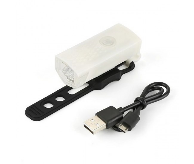 Far cu LED proiector pentru bicicleta\trotineta, Flippy, reincarcabil, cablu USB inclus, 3 moduri de lumina, IPX4, Alb, 6.5x2.9x2.3 cm Far cu LED proiector pentru bicicleta\trotineta, Flippy, reincarcabil, cablu USB inclus, 3 moduri de lumina, IPX4, Alb, 6.5x2.9x2.3 cm