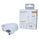 Cablu Date si Incarcare Flippy, SX-22, USB la Type-C, 3A Fast Charge, 1 m, cip protectie invelis rezistent la indoire TPE, Alb Cablu Date si Incarcare Flippy, SX-22, USB la Type-C, 3A Fast Charge, 1 m, cip protectie invelis rezistent la indoire TPE, Alb