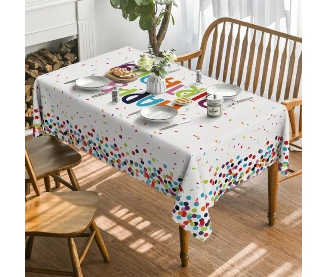 Fata de Masa Dreptunghiulara, Flippy, Colectia LA MULTI ANI, 137 x 274 cm, din Plastic PE, Impermeabila, Multicolor Fata de Masa Dreptunghiulara, Flippy, Colectia LA MULTI ANI, 137 x 274 cm, din Plastic PE, Impermeabila, Multicolor