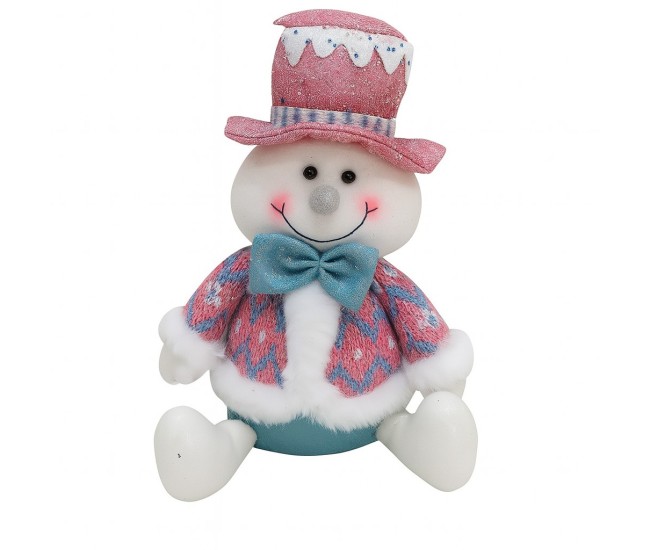 Figurina de Craciun Om de Zapada cu Palarie, Flippy, Figurina Decorativa Om de Zapada pentru Sarbatorile de Iarna, 26 x 20 x 12 cm, Multicolor