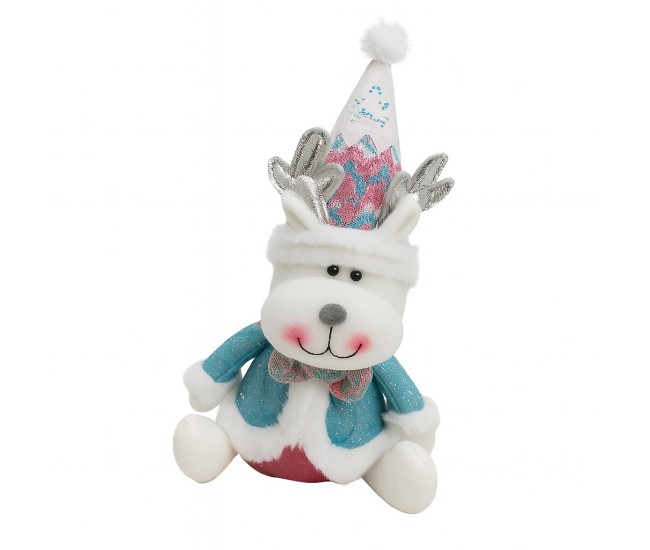 Figurina de Craciun Ren cu Palarie, Flippy, Figurina Decorativa Ren de Craciun pentru Sarbatorile de Iarna, 34 x 20 x 12 cm, Multicolor Figurina de Craciun Ren cu Palarie, Flippy, Figurina Decorativa Ren de Craciun pentru Sarbatorile de Iarna, 34 x 20 x 12 cm, Multicolor