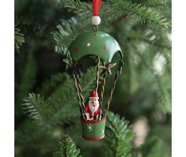Figurina pentru Brad de Craciun, Flippy, Model Mos Craciun in Balon cu Aer Cald, Ornament pentru Brad, din Metal, 11 x 5.5 x 5.5 cm, Verde Figurina pentru Brad de Craciun, Flippy, Model Mos Craciun in Balon cu Aer Cald, Ornament pentru Brad, din Metal, 11 x 5.5 x 5.5 cm, Verde