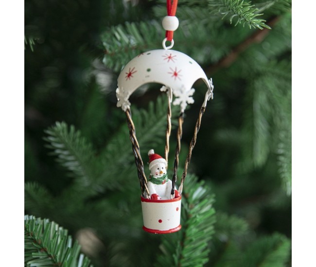 Figurina pentru Brad de Craciun, Flippy, Model Om de Zapada in Balon cu Aer Cald, Ornament pentru Brad, din Metal, 11 x 5.5 x 5.5 cm, Alb Figurina pentru Brad de Craciun, Flippy, Model Om de Zapada in Balon cu Aer Cald, Ornament pentru Brad, din Metal, 11 x 5.5 x 5.5 cm, Alb