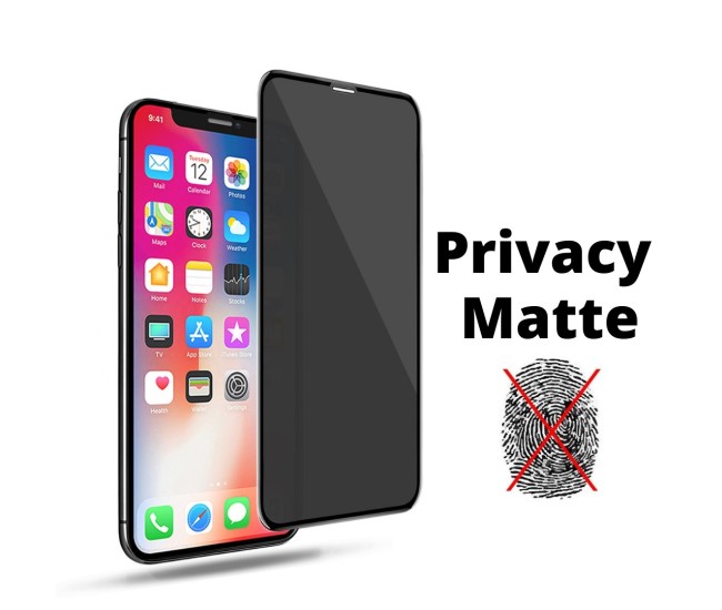 Folie protectie Flippy pentru iPhone 14 Pro Max, Sticla securizata, temperata, duritate 9H, Privacy Matte 360, Transparenta, Protectie Completa