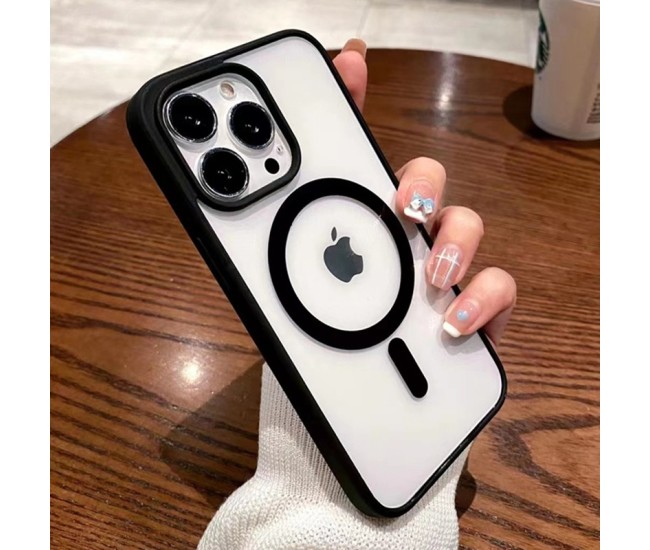Husa MagSafe pentru Apple iPhone 11, Full Cover, Frosted Acrylic Color Big Hole, Magnetica, Incarcare Wireless, Flippy, Negru Husa MagSafe pentru Apple iPhone 11, Full Cover, Frosted Acrylic Color Big Hole, Magnetica, Incarcare Wireless, Flippy, Negru