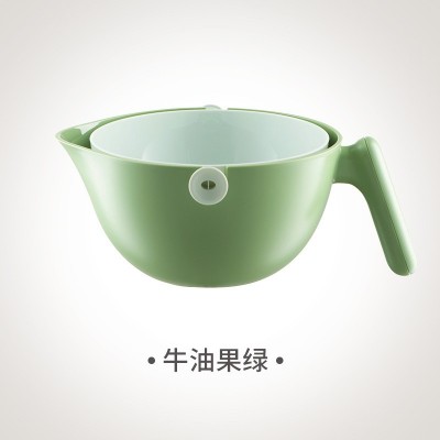 Bol cu Doua Straturi, Flippy, pentru Fructe, Legume, cu Strat de Scurgere a Apei, Verde-Alb