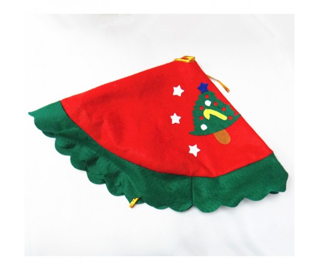Covoras pentru bradul de Craciun Flippy, lana, rosu/verde, 60 cm