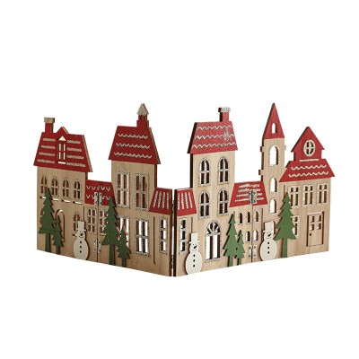 Decoratiune de Craciun, Flippy, Model Orasel de Craciun pentru Brad, in stil European, Pliabil din Lemn, 57 x 20 cm, Maro Natur Rosu Decoratiune de Craciun, Flippy, Model Orasel de Craciun pentru Brad, in stil European, Pliabil din Lemn, 57 x 20 cm, Maro Natur Rosu