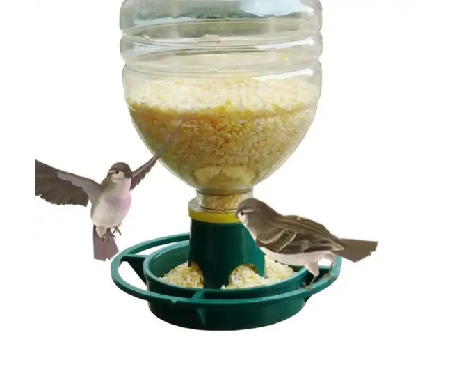 Suport Sticla pentru Hranit Pasari, Flippy, din Plastic, de Gradina, Fara Sticla, 12.5 x 3.8 x 2 cm, Verde