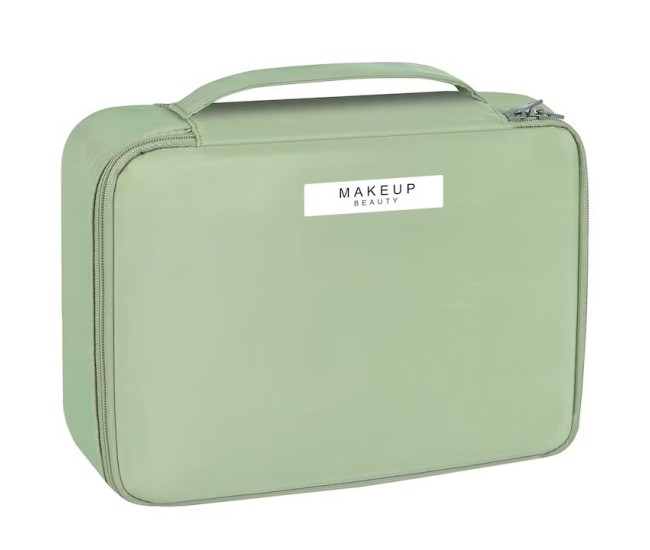 Geanta de Calatorie, Flippy, pentru Cosmetice si Articole de Toaleta, Material Impermeabil, 2 in 1, Portfard Interior Detasabil, 23 x 16 x 8 cm, Verde