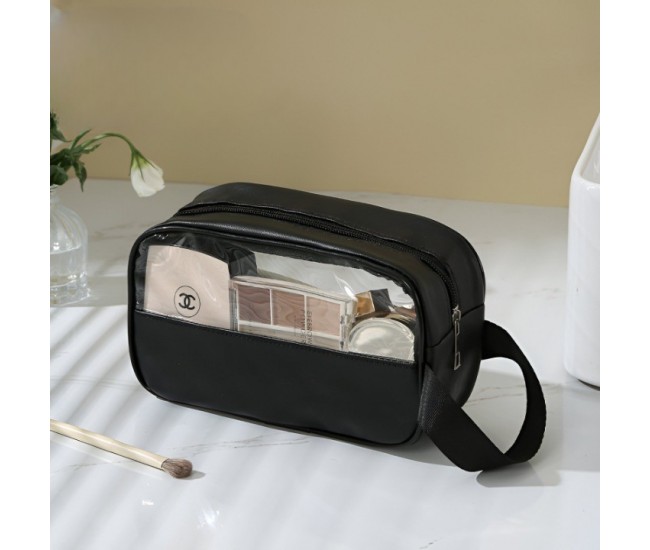 Geanta Cosmetice, Flippy, pentru Voiaj sau Organizare, Material PVC- Textil, Impermeabila, Portabila,22 x 12 x 8 cm, Negru Geanta Cosmetice, Flippy, pentru Voiaj sau Organizare, Material PVC- Textil, Impermeabila, Portabila,22 x 12 x 8 cm, Negru