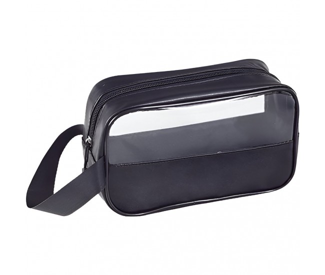 Geanta Cosmetice, Flippy, pentru Voiaj sau Organizare, Material PVC- Textil, Impermeabila, Portabila,22 x 12 x 8 cm, Negru Geanta Cosmetice, Flippy, pentru Voiaj sau Organizare, Material PVC- Textil, Impermeabila, Portabila,22 x 12 x 8 cm, Negru