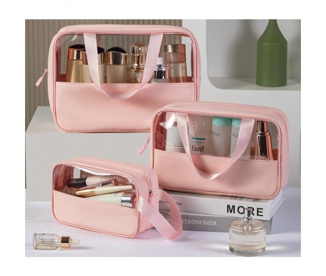 Geanta cosmetice Flippy, pentru voiaj sau organizare, 26 x 15 x 10 cm, roz Geanta cosmetice Flippy, pentru voiaj sau organizare, 26 x 15 x 10 cm, roz