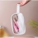 Geanta cosmetice Flippy, pentru voiaj sau organizare, material PVC/textil, impermeabila, portabila, 22 x 12 x 8 cm, alb Geanta cosmetice Flippy, pentru voiaj sau organizare, material PVC/textil, impermeabila, portabila, 22 x 12 x 8 cm, alb