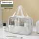Geanta cosmetice Flippy, pentru voiaj sau organizare, material PVC/textil, impermeabila, portabila, 30x12x21 cm, alb Geanta cosmetice Flippy, pentru voiaj sau organizare, material PVC/textil, impermeabila, portabila, 30x12x21 cm, alb