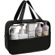 Geanta cosmetice Flippy, pentru voiaj sau organizare, material PVC/textil, impermeabila, portabila, 30X21X12 cm, negru Geanta cosmetice Flippy, pentru voiaj sau organizare, material PVC/textil, impermeabila, portabila, 30X21X12 cm, negru