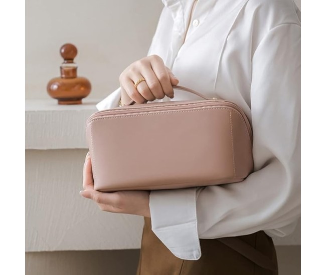 Geanta de Calatorie Flippy, Pentru Cosmetice, Portabila, Impermeabila, din Piele Ecologica, Compartimente Multiple, cu Fermoar, 23 x 11.5 x 10.5 cm, Roz Geanta de Calatorie Flippy, Pentru Cosmetice, Portabila, Impermeabila, din Piele Ecologica, Compartimente Multiple, cu Fermoar, 23 x 11.5 x 10.5 cm, Roz