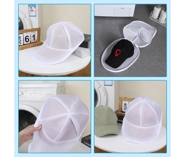Husa de Spalare Sapca, Flippy, pentru Masina de Spalat, din Poliester, Circumferinta 53 cm, cu Fermoar, Alb Husa de Spalare Sapca, Flippy, pentru Masina de Spalat, din Poliester, Circumferinta 53 cm, cu Fermoar, Alb