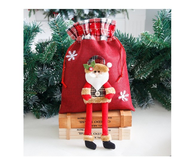 Sac cadouri Flippy, tematica Mos Craciun, Material Textil, 30x25 cm, cu Siret, Rosu Sac cadouri Flippy, tematica Mos Craciun, Material Textil, 30x25 cm, cu Siret, Rosu