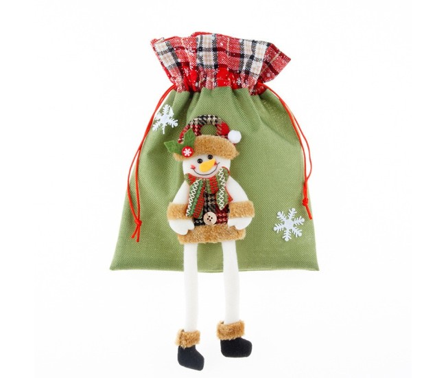 Sac cadouri Flippy, tematica Om de Zapada, Material Textil, 30x25 cm, cu Siret, Verde Sac cadouri Flippy, tematica Om de Zapada, Material Textil, 30x25 cm, cu Siret, Verde