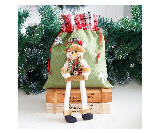 Sac cadouri Flippy, tematica Om de Zapada, Material Textil, 30x25 cm, cu Siret, Verde Sac cadouri Flippy, tematica Om de Zapada, Material Textil, 30x25 cm, cu Siret, Verde