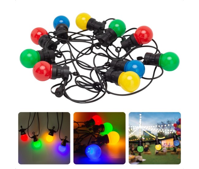 Ghirlanda Luminoasa, Flippy, fara Transformator, 10 m, 20 LED-uri Model Bulb, Interconectabila, IP65, Multicolor Ghirlanda Luminoasa, Flippy, fara Transformator, 10 m, 20 LED-uri Model Bulb, Interconectabila, IP65, Multicolor