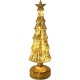 Decoratiune de Craciun, Flippy, Model Brad cu Stea, din Sticla, Lumini, Baterii 3 AA, 31.5 x 9 cm, Auriu
