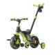Bicicleta Multifunctionala pentru Copii, Flippy, 3 in 1 Bicicleta Troller Tricicleta, 2-6 ani, cu Roti Auxiliare, Ghidon si Scaun Reglabil, 102 x 90 x 43 cm, Negru Verde