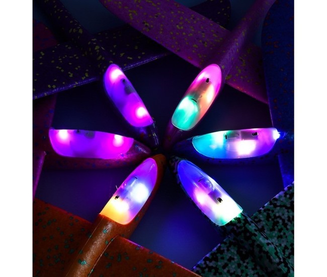 Avion planor din polistiren in punga , lungime 47 cm , cu lumini pe varf, Portocaliu, Flippy Avion planor din polistiren in punga , lungime 47 cm , cu lumini pe varf, Portocaliu, Flippy