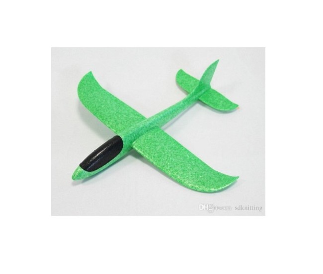 Avion planor din polistiren in punga , lungime 47 cm , Verde , Flippy