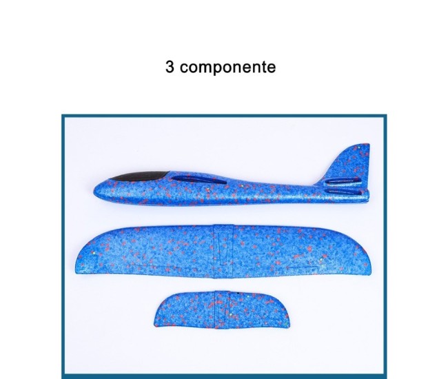 Avion planor din polistiren in punga , lungime 47 cm , cu lumini pe cap, Albastru , Flippy Avion planor din polistiren in punga , lungime 47 cm , cu lumini pe cap, Albastru , Flippy