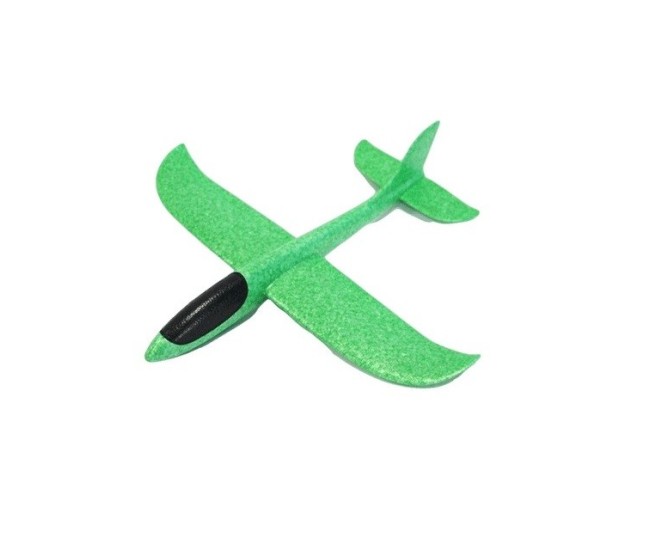 Avion planor din polistiren in punga , lungime 47 cm , Verde , Flippy
