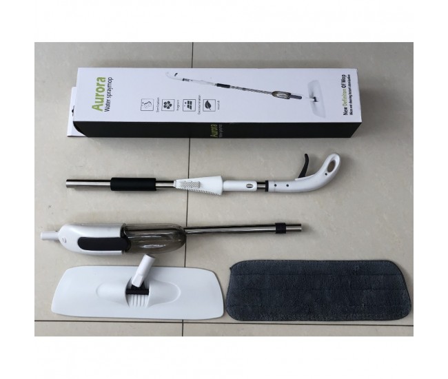 Mop plat, Flippy, cu pulverizator, pentru uz casnic, plastic, rezerva de mop din microfibra, 125x40 cm, Alb/Negru Mop plat, Flippy, cu pulverizator, pentru uz casnic, plastic, rezerva de mop din microfibra, 125x40 cm, Alb/Negru