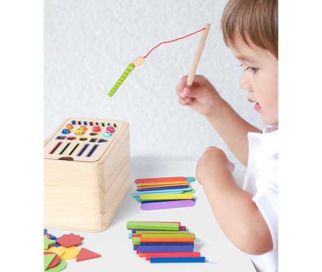 Jucarie de Sortare, Flippy, din Lemn, +36 Luni, Tip Montessori, Multicolor