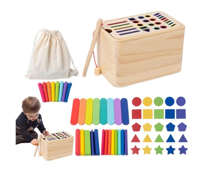 Jucarie de Sortare, Flippy, din Lemn, +36 Luni, Tip Montessori, Multicolor