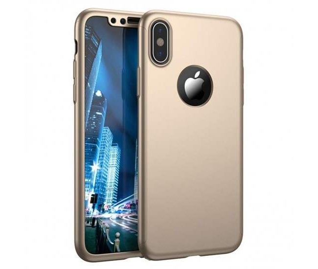 Husa Apple iPhone 8 Full Cover 360 Auriu + Folie Cadou Husa Apple iPhone 8 Full Cover 360 Auriu + Folie Cadou