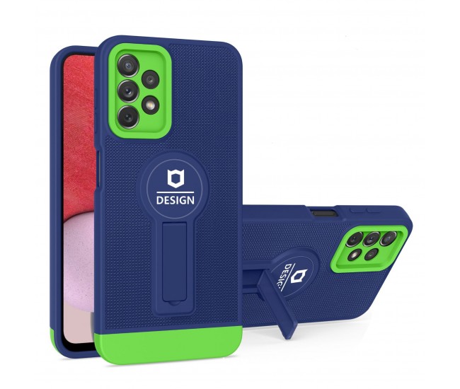 Husa Armor Design cu Stand pentru Samsung Galaxy A13 4G, Albastru/ Verde, Suport Auto Magnetic, Wireless Charge, Protectie Antisoc, Flippy Husa Armor Design cu Stand pentru Samsung Galaxy A13 4G, Albastru/ Verde, Suport Auto Magnetic, Wireless Charge, Protectie Antisoc, Flippy