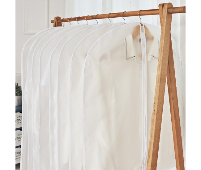 Set 5 Huse de Depozitare cu Fermoar, Flippy, pentru Haine, de Protectie, pentru Voiaj, Netesut, Rezistent la Praf, 60x80 cm, Transparent-Alb Set 5 Huse de Depozitare cu Fermoar, Flippy, pentru Haine, de Protectie, pentru Voiaj, Netesut, Rezistent la Praf, 60x80 cm, Transparent-Alb