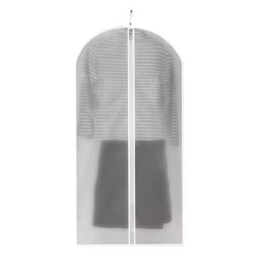 Husa de Depozitare cu Fermoar, Flippy, pentru Haine, de Protectie, pentru Voiaj, Netesut, Rezistent la Praf, 60x120 cm, Transparent-Alb