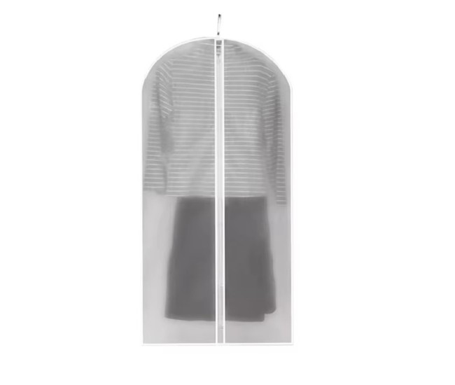 Husa de Depozitare cu Fermoar, Flippy, pentru Haine, de Protectie, pentru Voiaj, Netesut, Rezistent la Praf, 60x120 cm, Transparent-Alb Husa de Depozitare cu Fermoar, Flippy, pentru Haine, de Protectie, pentru Voiaj, Netesut, Rezistent la Praf, 60x120 cm, Transparent-Alb