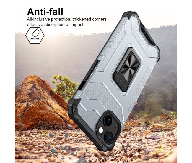Husa de protectie Flippy compatibila cu Apple iPhone 13 Mini Acrylic Armor cu suport Negru Husa de protectie Flippy compatibila cu Apple iPhone 13 Mini Acrylic Armor cu suport Negru