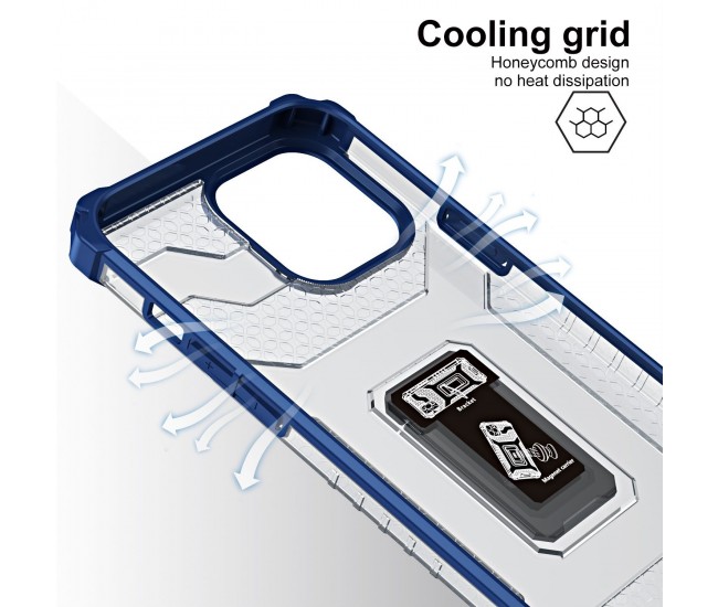 Husa de protectie Flippy compatibila cu Apple iPhone 13 Pro Acrylic Armor cu suport Albastru Husa de protectie Flippy compatibila cu Apple iPhone 13 Pro Acrylic Armor cu suport Albastru